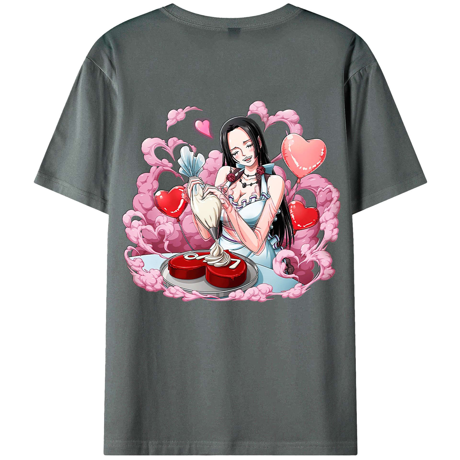ワンピース ボア・ハンコック ONE PIECE Boa·Hancock 綿100％ メンズ半袖Tシャツ（バックプリント） 通気性